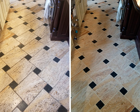 Before and After Picture of a Stone Cleaning Service in Sudbury, MA