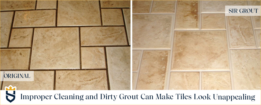 Improper Cleaning and Dirty Grout Make Tiles Look Unappealing As Seen in This Before and After