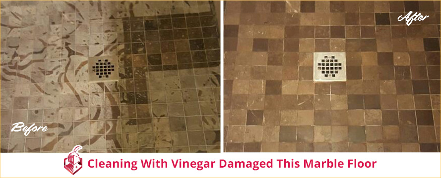 Vinegar Damaged This Marble Floor and Now It's Restored