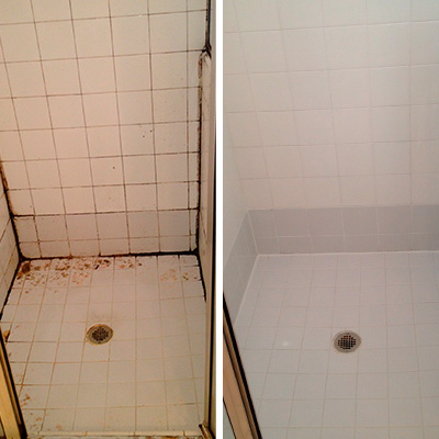 Before and After of a Shower Restoration