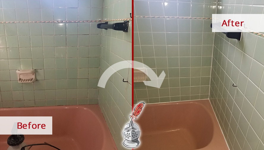 Bathroom Before and After a Grout Cleaning Service in Belmont, MA