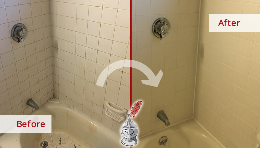 Image of a Shower After a Professional Grout Cleaning in Boston