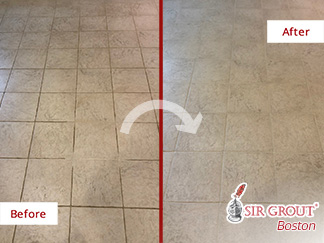Before and After Our Bedroom Grout Cleaning in Maynard, MA