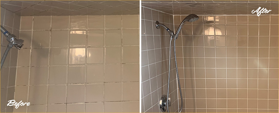 Tile and Grout Cleaners: Professionals in Hard Surface Restoration Revamp a  Dingy Shower in Wellesley