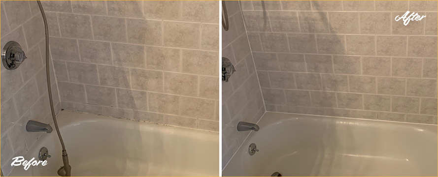 Shower Walls Before and After a Service from Our Tile and Grout Cleaners in Boston