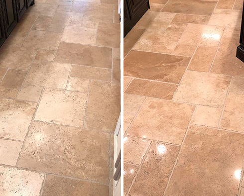 Floor Before and After Our Hard Surface Restoration Services in Westwood, MA