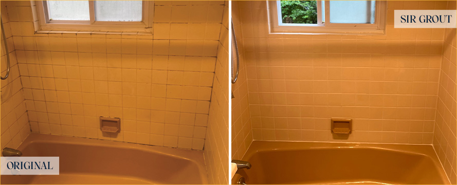 Shower Before and After a Superb Grout Cleaning in Arlington, MA