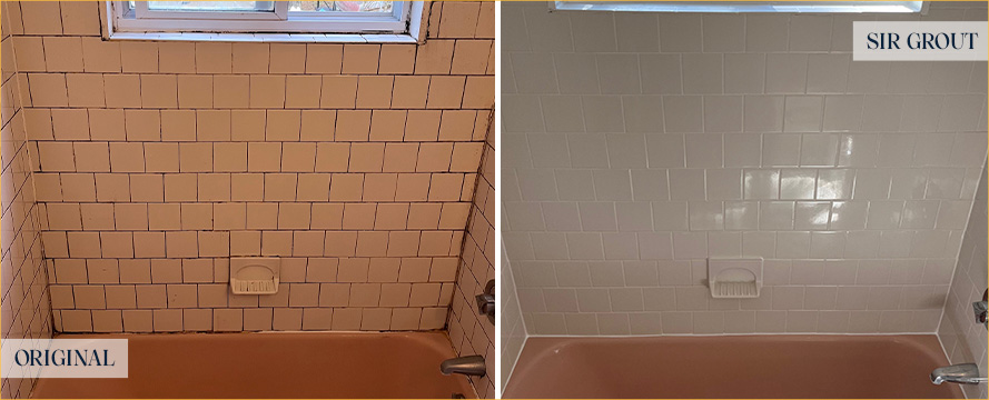 Shower Before and After Our Sudbury Grout Cleaning Services