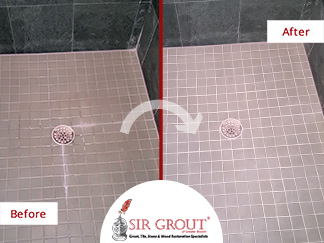 This Tile Shower in Wayland, Massachusetts Went from Dirty to Spotless with a Grout Cleaning and Sealing Job