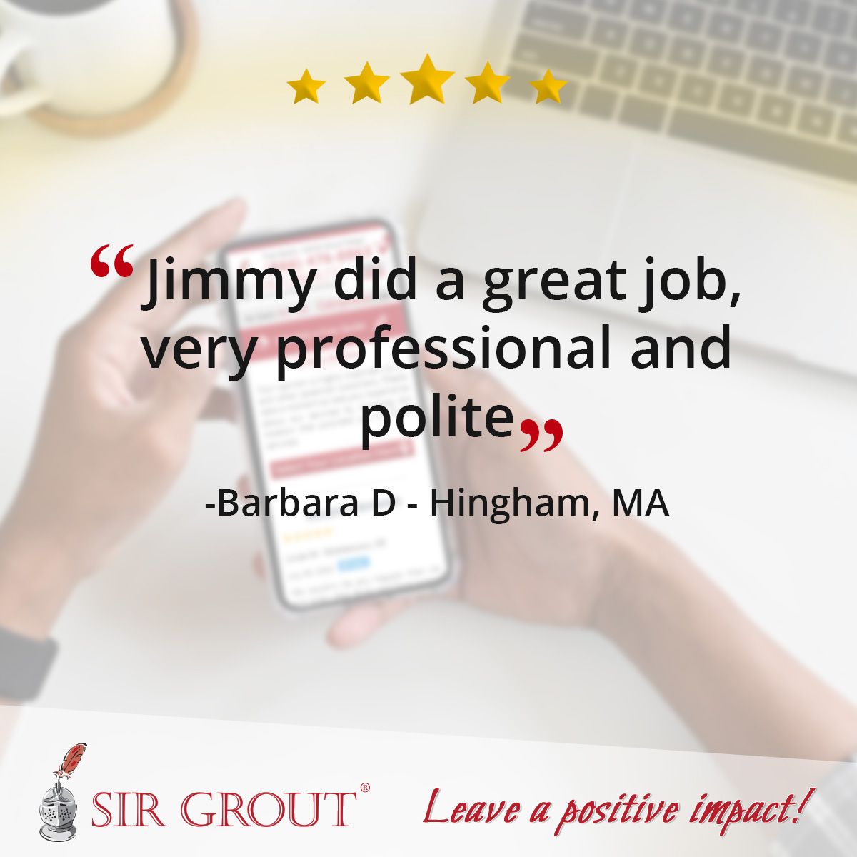 Jimmy did a great job, very professional and polite