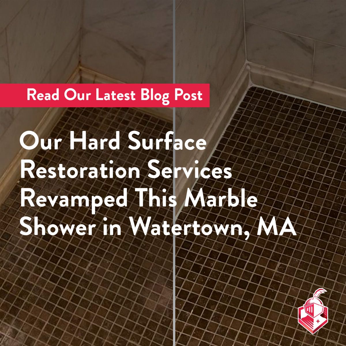 Our Hard Surface Restoration Services Revamped This Marble Shower in Watertown, MA